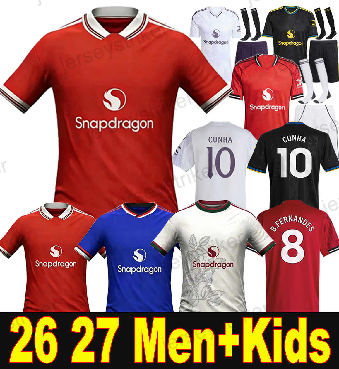 ManUnited 25 26 AMAD CUNHA manchestes united soccer jerseys ManchesterUnited MAINOO 26 27 football shirt B. FERNANDES men player MUTDES Stone Roses unitedjersey
