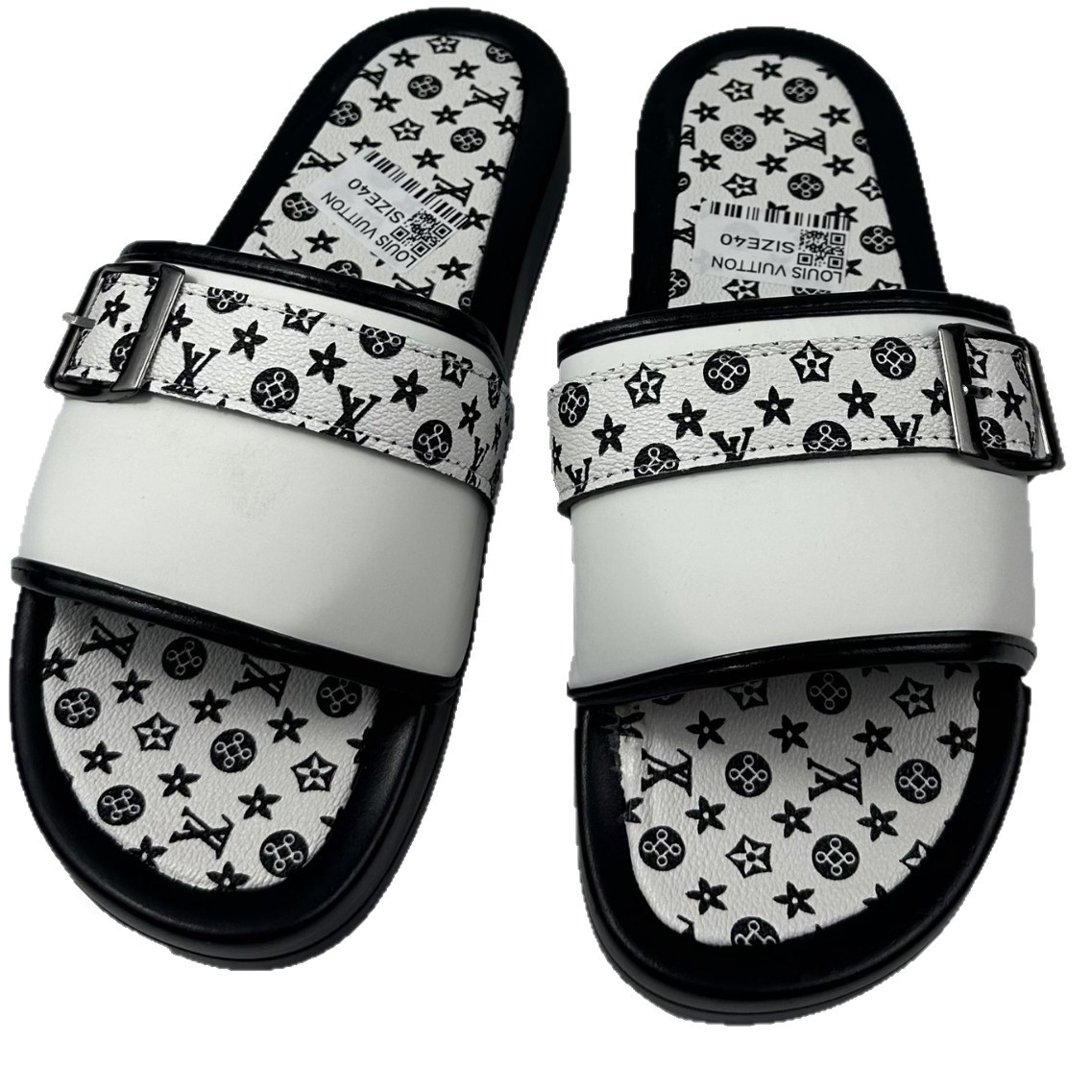 Free shipping designer slippers sandals Women's Large Size Solid Color Thick Soles Flat Sandals with Belt Buckle Extra Large