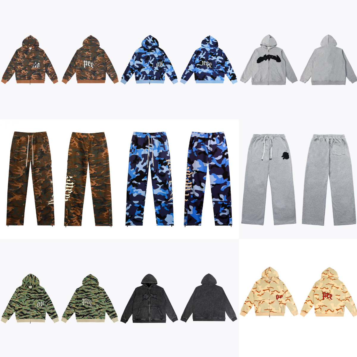 mens designer clothes designer tracksuit men high-quality pure cotton track suit Embroidered letter camouflage zipper hoodie men and women Loose trend sweat suit