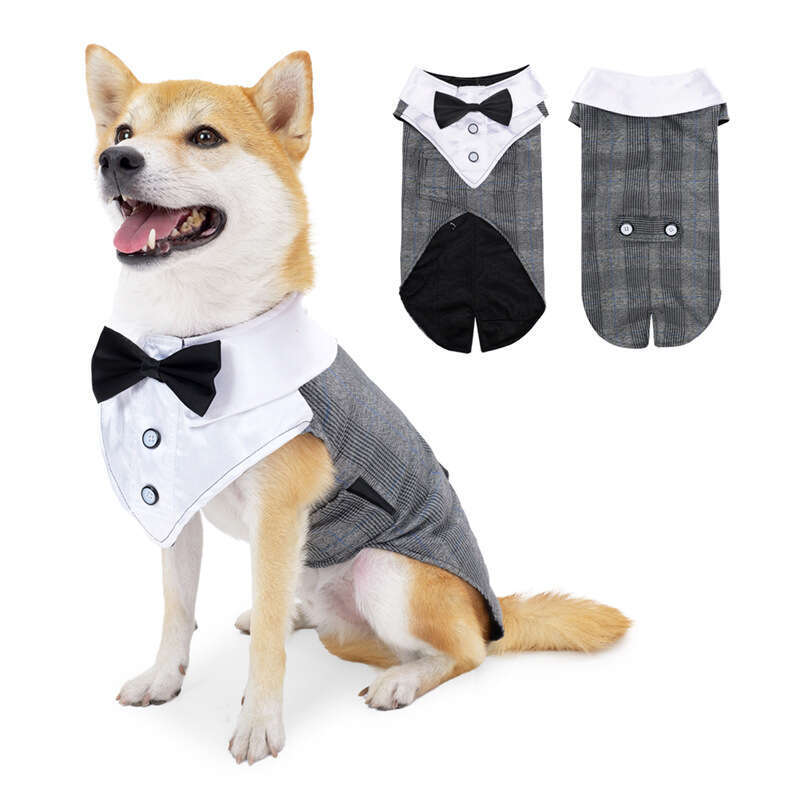 Famous brand cross-border dog suit summer thin pet clothes dog dress up gentleman's clothing handsome shirt dog clothes pupakaIK