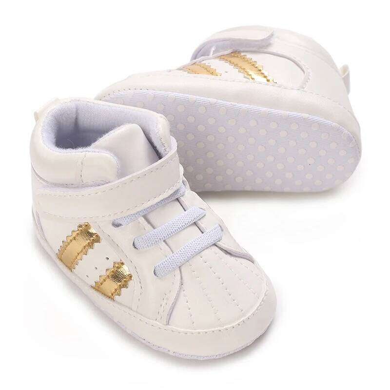 Baby Boys Girls High Tops Sneakers Soft Anti-Slip Sole Streaks Infant Newborn First Walking Crib Shoes 0-18M 26Y0212