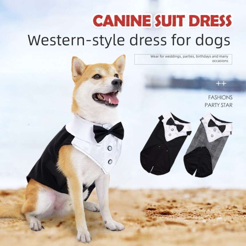 Famous brand cross-border dog suit summer thin pet clothes dog dress up gentleman's clothing handsome shirt dog clothes pupakaIK
