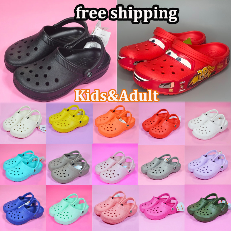 free shipping designer slippers men women clogs sandals classic waterproof shoes outdoor beach shoes triple black white pink