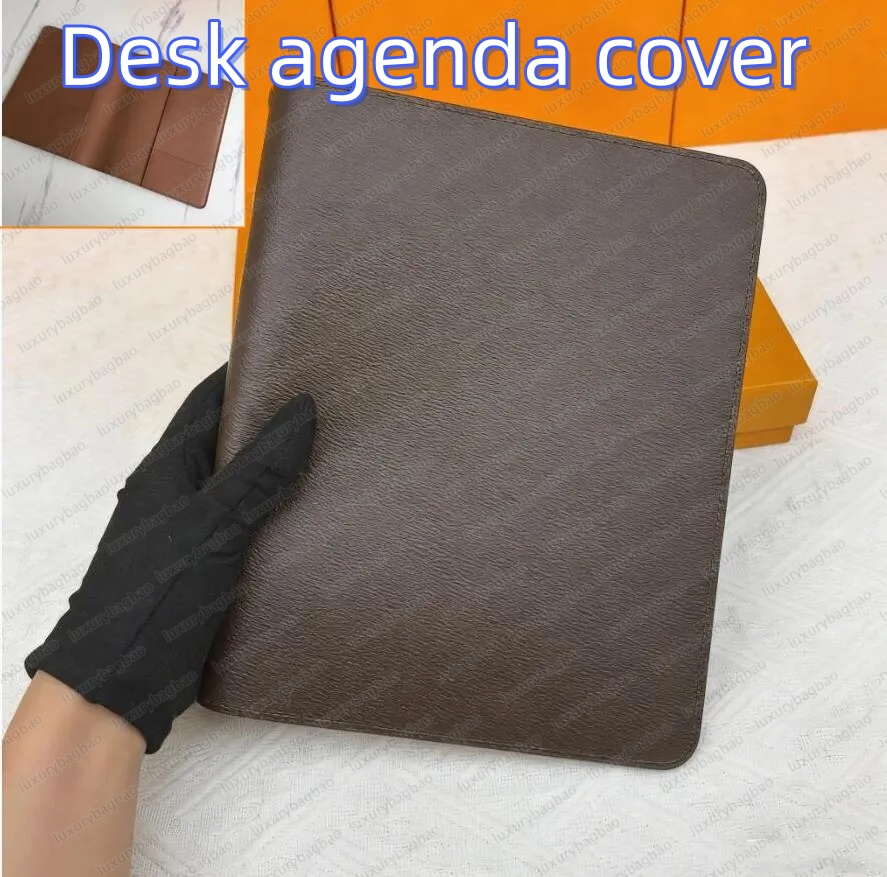 18cm Large DESK AGENDA COVER Holders Memo Planner Men A5 Notebook Diary Luxury Designer Agendas Protective Case Card Passport Holder Wallet Desktop Notepad