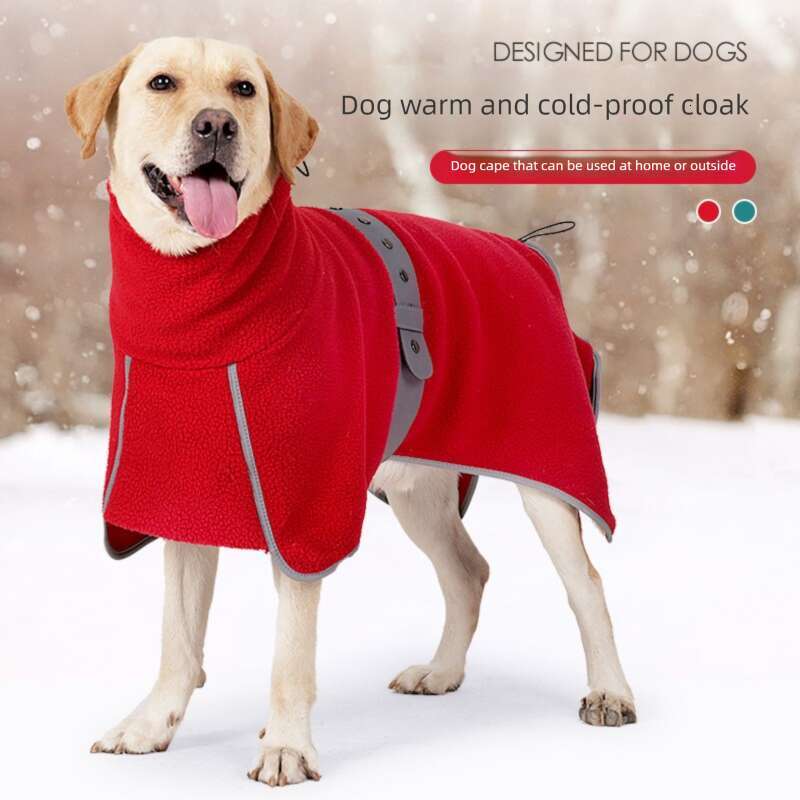 Famous brand pet winter clothes, large dog handsome dog cloak, thick lamb wool, cold proof and warm dog clothes in stock pupakaIK