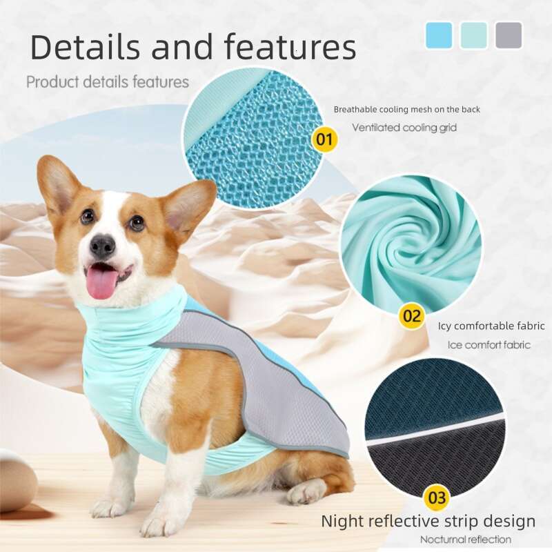 Famous brand cross-border pet supplies summer dog cooling clothes, pet cooling vests, lightweight and breathable dog clothes in stock pupakaIK