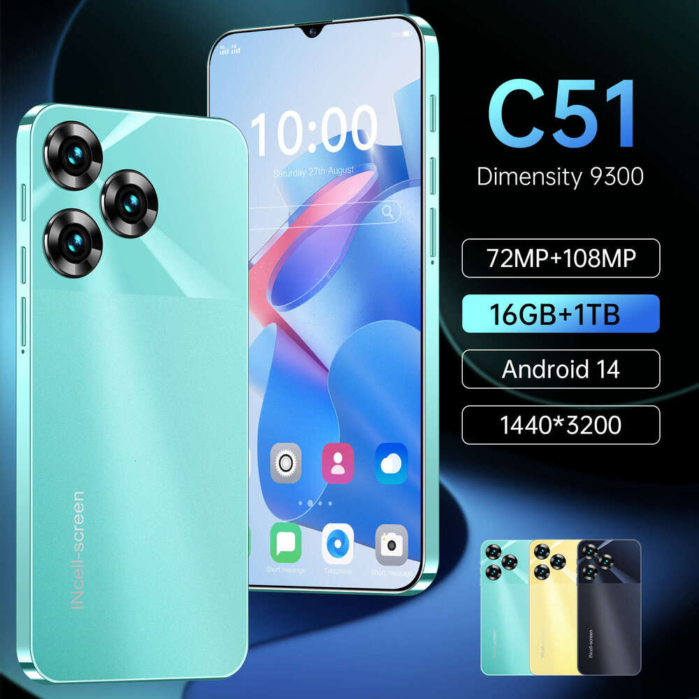 Famous brand cross-border new smartphone C51 phone 16+1TB foreign trade large screen smartphone source factory CKS