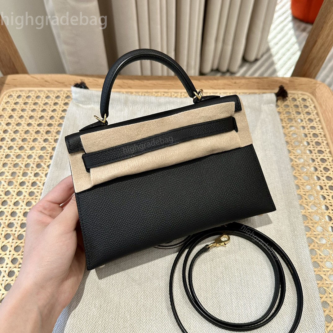 Designer mini bag 10A Shoulder bag Handbag Luxury Women Crossbody bag genuine leather Tote with lock and key top quality Litchi clutch bag cowhide Purse 19cm 22cm