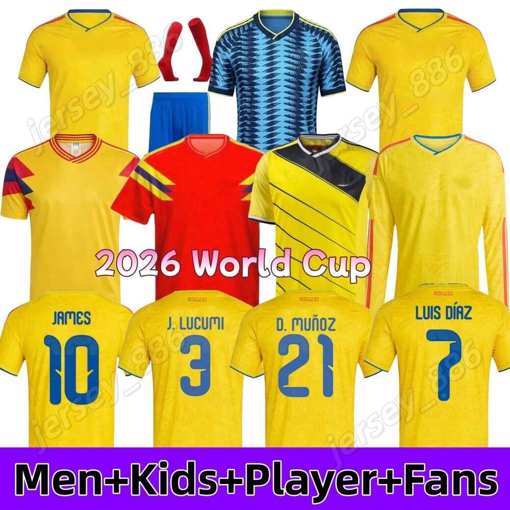 2026 colombia Centenary World Cup soccer jersey Copa LUIS DIAZ FALCAO JAMES Home 2025 Colombia Football Shirt CUADRADO Men Kids Kit Camiseta De Futbo