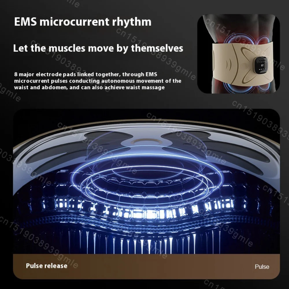 Electric Abdominal Massager Muscle Relax EMS Microcurrent Pulse Belly Exercise Shaping Belt Vibration Fat Burning Waist Toning 260126