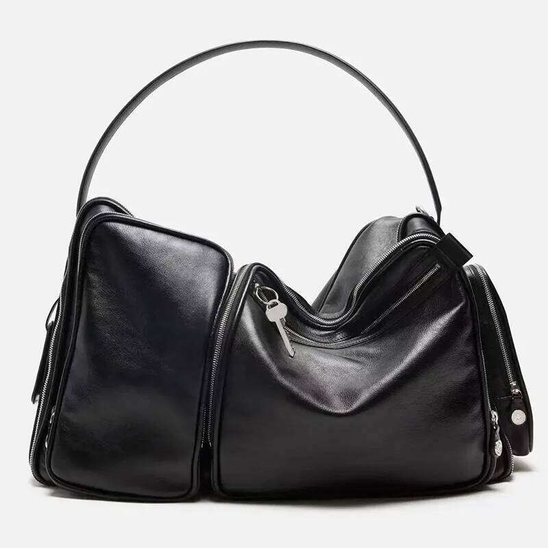 New Niche Retro Versatile Casual Lazy Zipper Portable Shoulder Multi-Pocket Trendy Locomotive Bag Suotong260222
