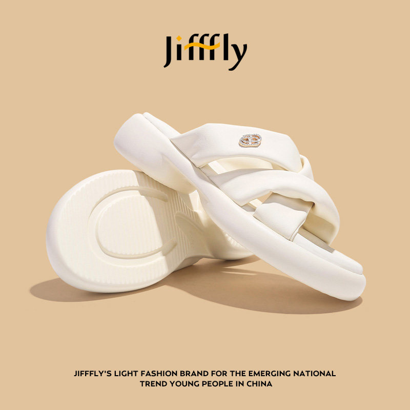 Jifffly 2026 Summer New Thick Bottom Non slip Designer Slippers for Women Indoor and Outdoor Lightweight Fashion Trendy Sandals