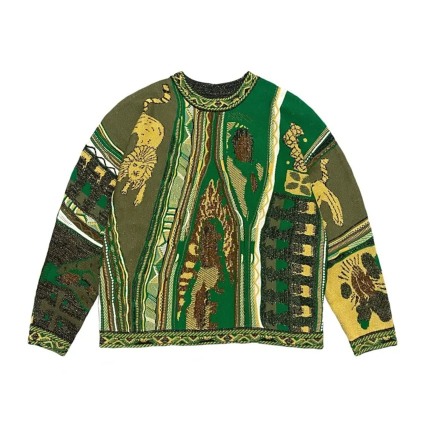 Designer autumn winter new men retro fashionable casual thin 3D digital printed embroidered sweatshirt men loose round neck sweatshirt size xs-4xl