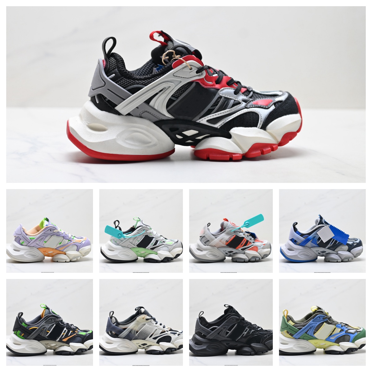 XLG runner deluxe designer sneakers men women retro thick sole leisure running shoes fashion splice stripe comfortable mesh surface leather rubber trainers EU 36-45