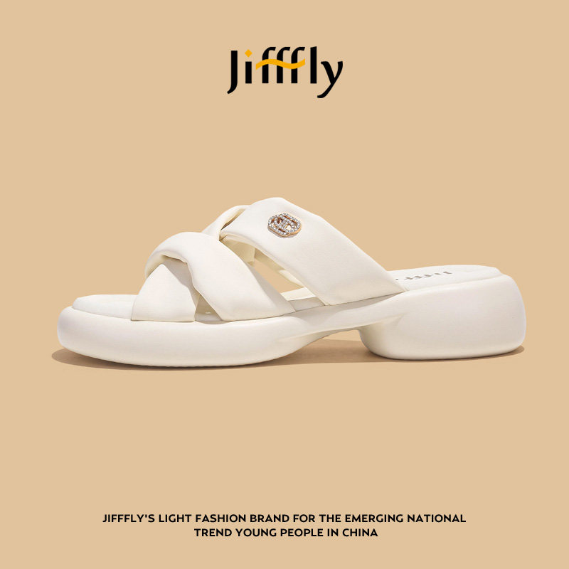 Jifffly 2026 Summer New Thick Bottom Non slip Designer Slippers for Women Indoor and Outdoor Lightweight Fashion Trendy Sandals