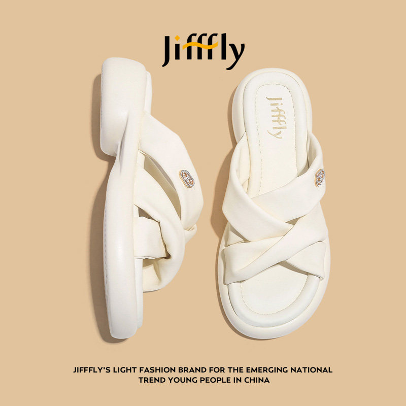 Jifffly 2026 Summer New Thick Bottom Non slip Designer Slippers for Women Indoor and Outdoor Lightweight Fashion Trendy Sandals