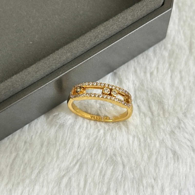 Single drill sliding Move designer rings Real Stone 925 Brand Gold Luxury Rose Gold Chain Women Fashion Jewelry Gift finger Love Diamond wedding Ring