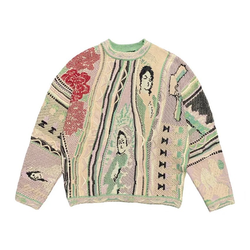 Designer autumn winter new men retro fashionable casual thin 3D digital printed embroidered sweatshirt men loose round neck sweatshirt size xs-4xl