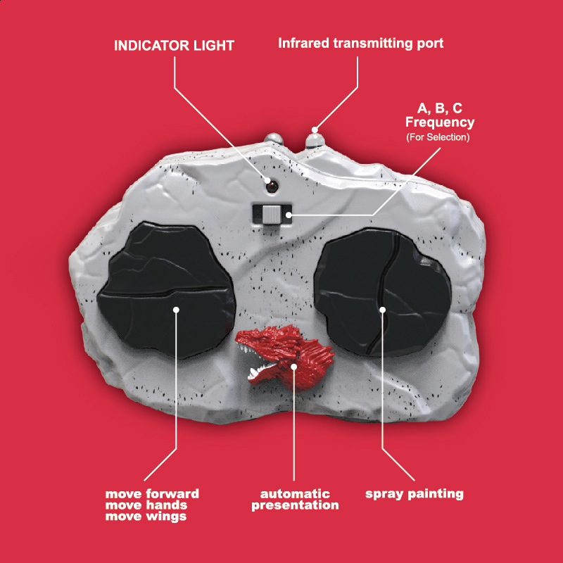 Novelty Games Remote Control Animal Toy Spray Dinosaur Remote Control Ice Dragon Fire Dragon Will Spray Fire Dragon Simulation Animal Model 230619