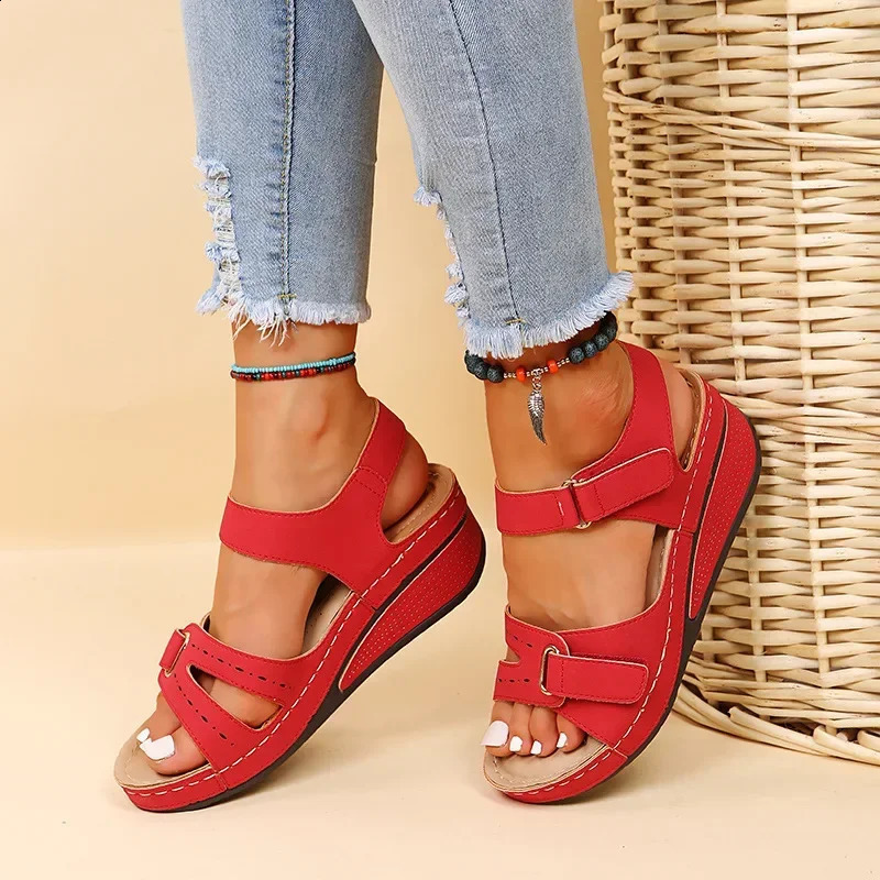 Customizable Summer Women Sandals Vintage Roman Sandals Female Fashion Non Slip Beach Shoes Open Toe Walking Women Shoes 260209