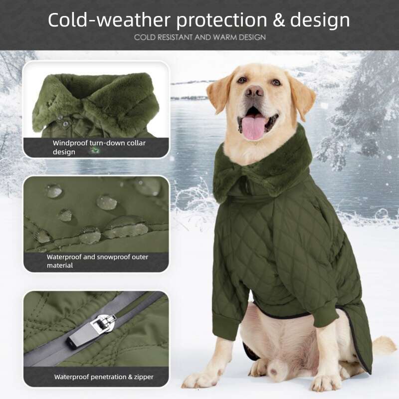 Famous brand Cross border best selling new winter clothes high neck double legged windproof warm cotton coat British style gentleman dog clothing pupa