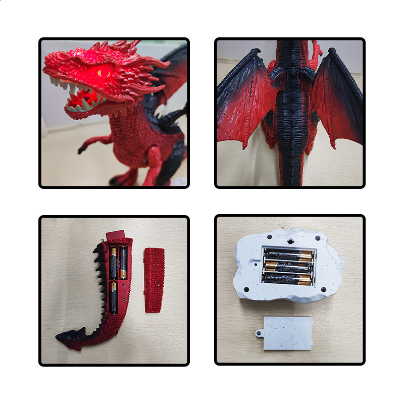 Novelty Games Remote Control Animal Toy Spray Dinosaur Remote Control Ice Dragon Fire Dragon Will Spray Fire Dragon Simulation Animal Model 230619