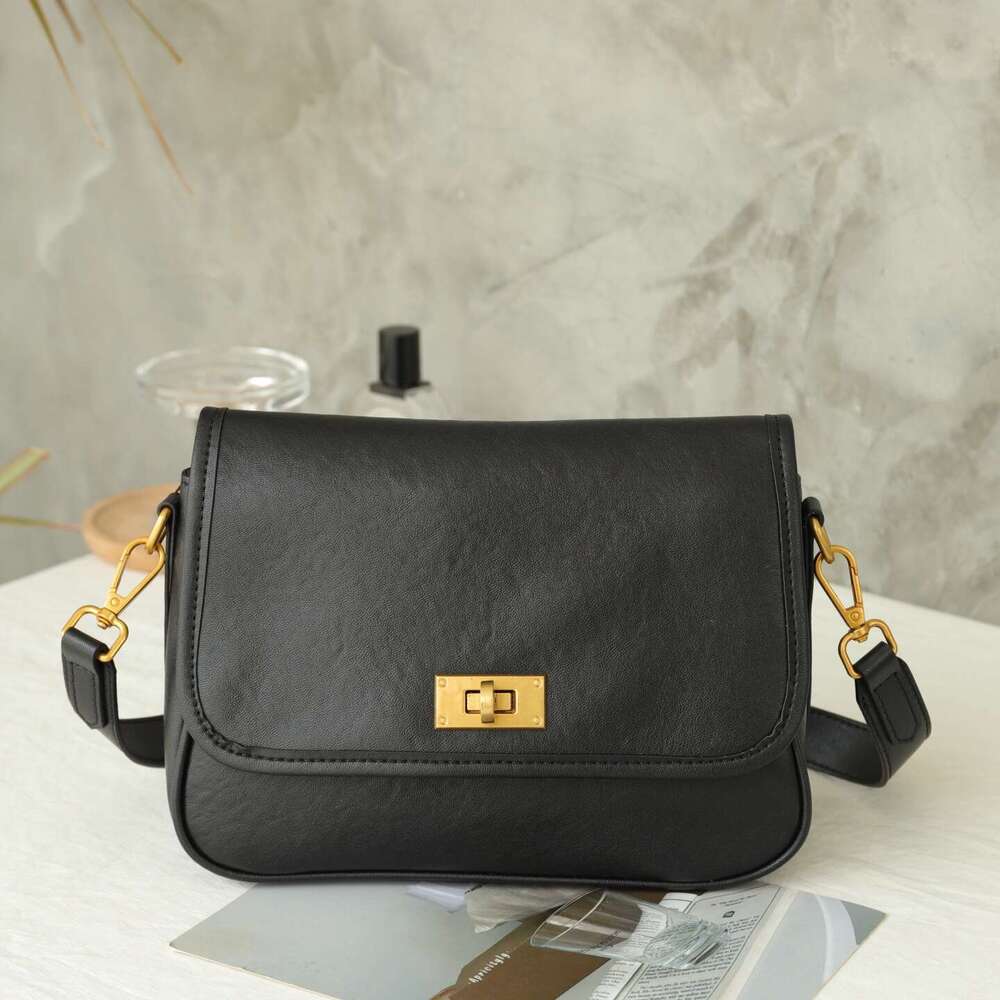 Luxury Shoulder Bags Totes Hobo Cross Border Textured Lock Spring New Model Vintage Maillard Shoulder Bag Simple Commuter Crossbody SENYY