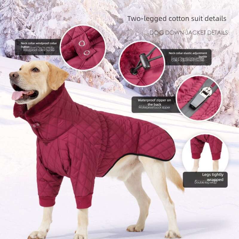 Famous brand Cross border best selling new winter clothes high neck double legged windproof warm cotton coat British style gentleman dog clothing pupa