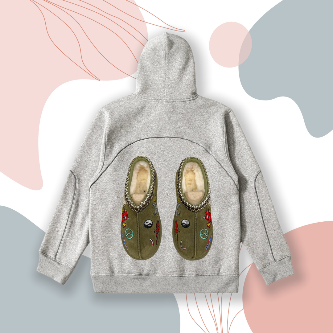Unisex Premium Embroidered Hoodie Featuring Trendy Sports Shoes Print-UG