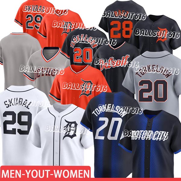 Detroitcity Tigers jersey #29 Tarik Skubal #31 Riley Greene #28 Javier Baez Spencer Torkelson Miguel Cabrera 2026 city Baseball Jerseys