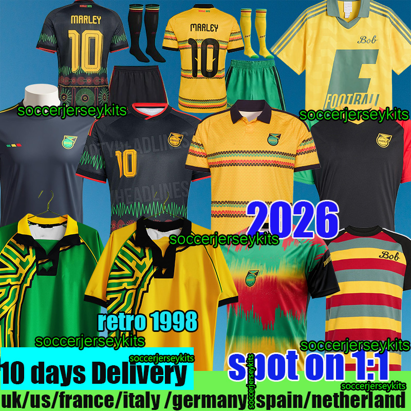 MARLEY Jamaica soccer jerseys 2026 world cup copa national football shirts trainning Jamaica jersey Retro Kit 1998 home away pre match maillot jamaique 2026