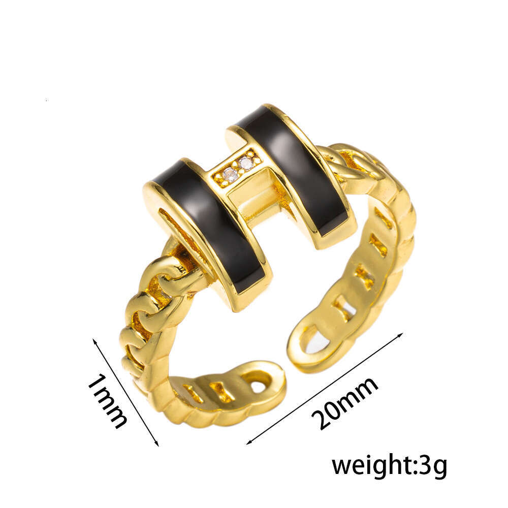 H Ring With Hollow Design High-End Feel Hand Accessory