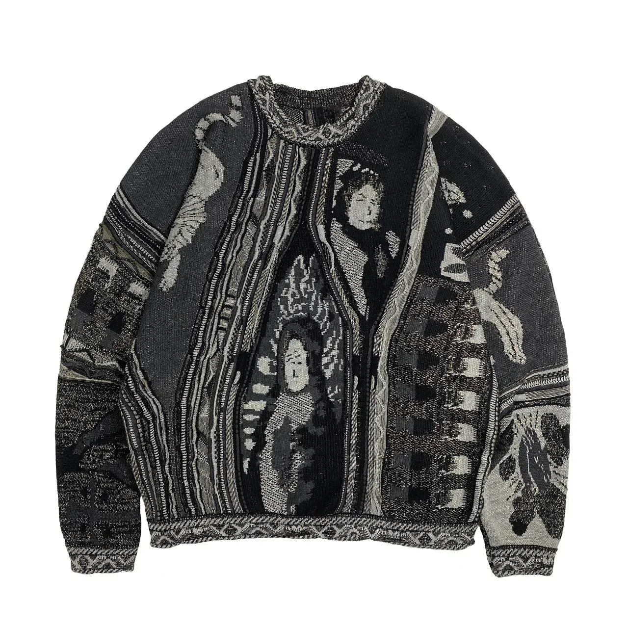 Designer autumn winter new men retro fashionable casual thin 3D digital printed embroidered sweatshirt men loose round neck sweatshirt size xs-4xl
