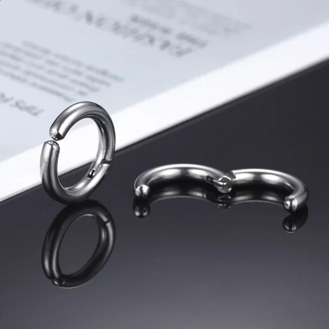 1 pairs Ear Clip Earrings for Men/Women Stainless Steel Painless Punk Black Non-Piercing Fake Cartilage Earring Jewelry 260206
