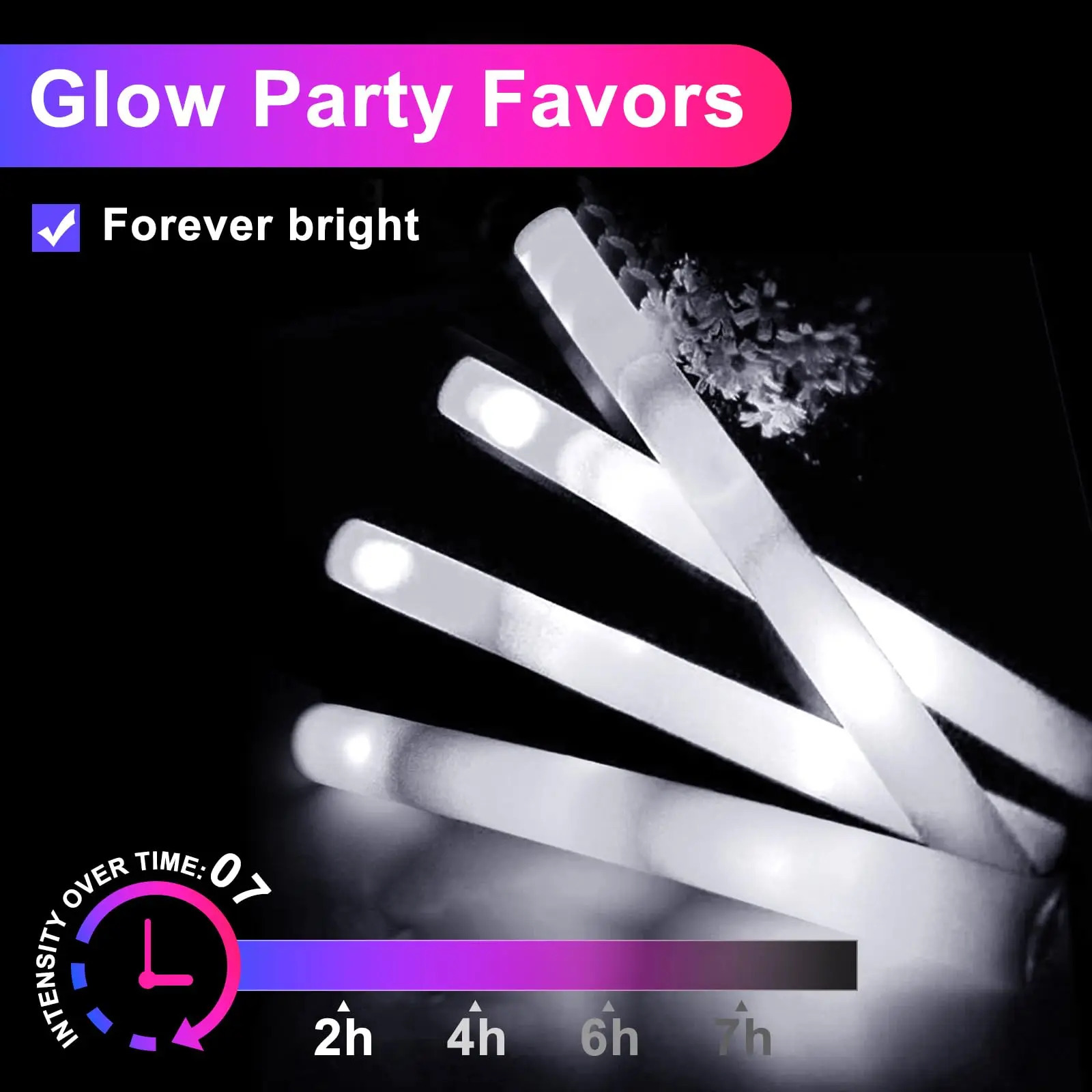 LED Foam Sticks Light Up Batons Glow Fiber Optic Wands Tube Led Flashing Stick for Wedding Raves Concert 260207