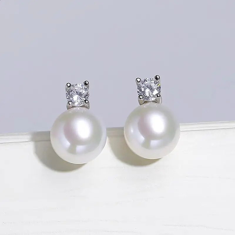 Senlissi- Fashion Lofty 8-12mm Freshwater Pearl Stud 18k Earrings for Women S925 Sterling Silver Jewelry Girlfriend Gifts 260205