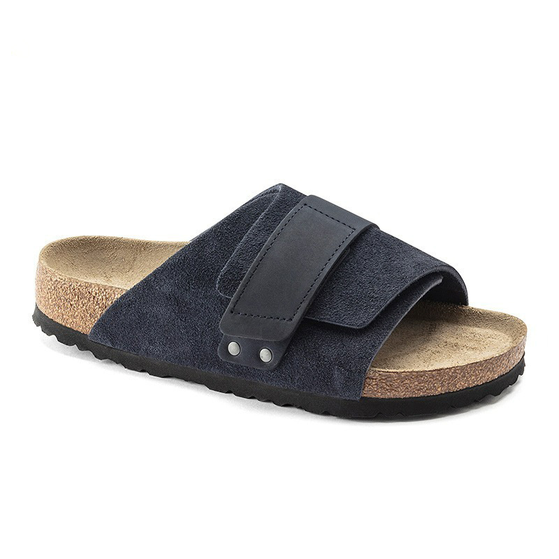 TEEMAZZI High quality non slip Velcro designer sandals cowhide men's and women's cork outdoor casual classic slippers