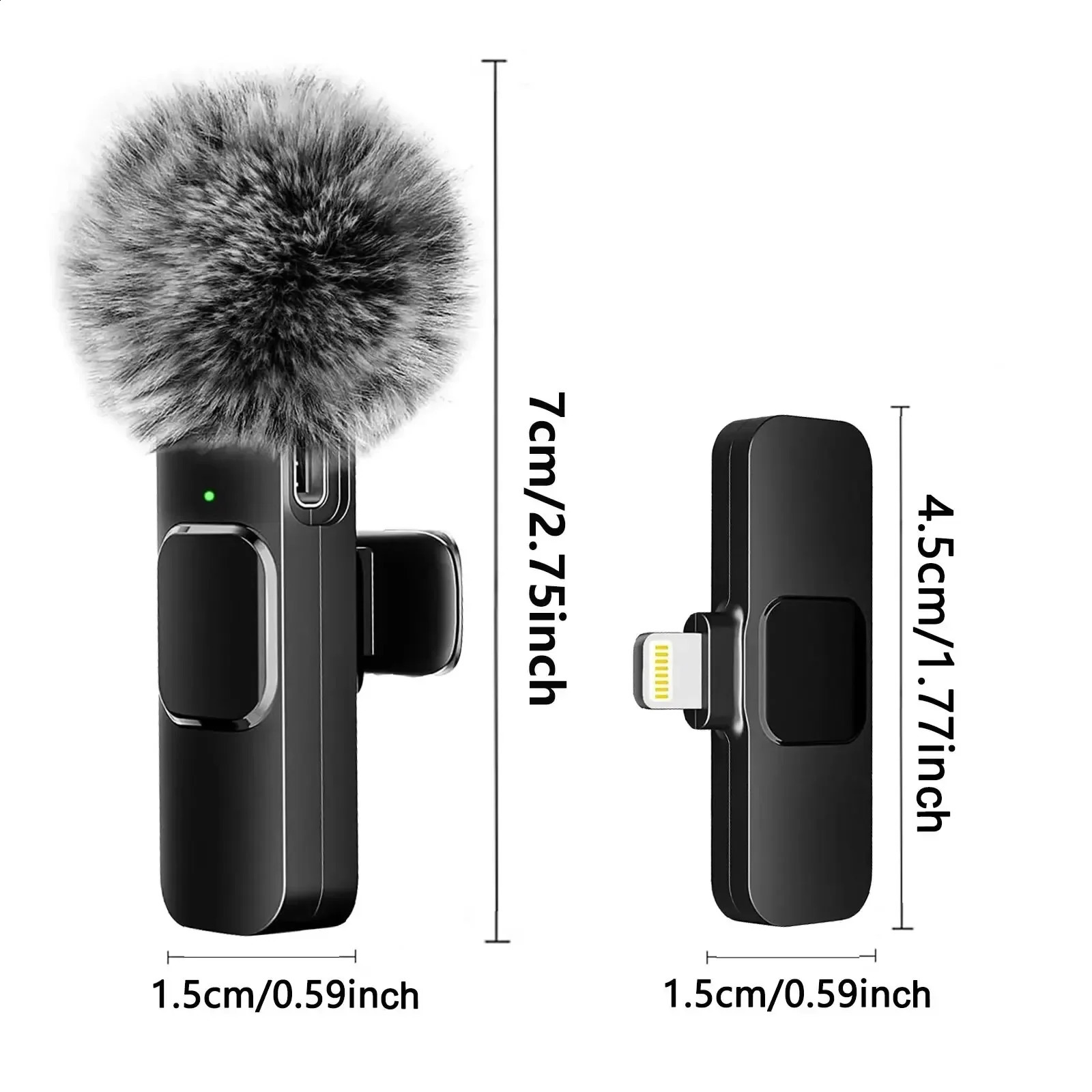 Wireless Lavalier Microphone Audio Video Recording Mini Mic For iPhone Android Laptop Live Gaming Mobile Phone Microphone 260203