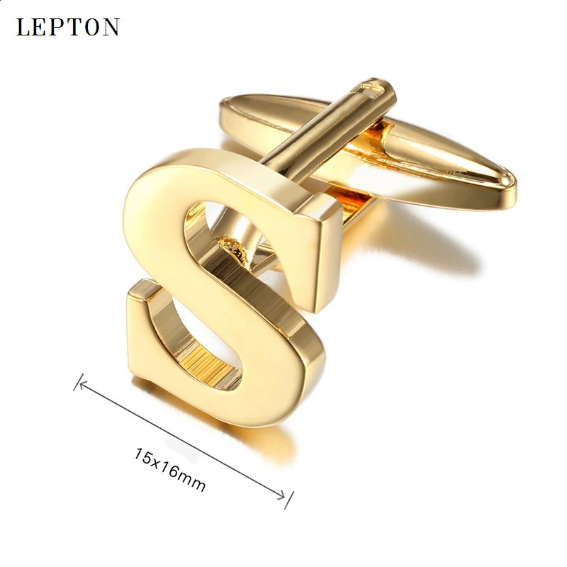 Letter S F J K G Cufflinks For Mens Lepton Gold Silver Color Letters Of An bet H Cuff links French Shirt Cuffs Cufflink 260202