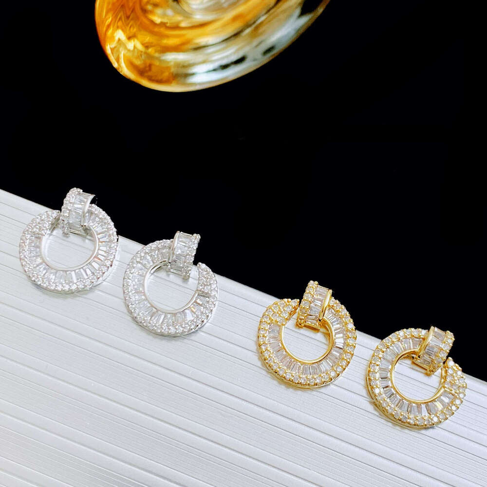 Earrings for S Silver Needle Baguette Zircon C Hoop Studs Full Paved Crystal Hypoallergenic European American Elegant Fashion Women Jewelry visionice - view 4