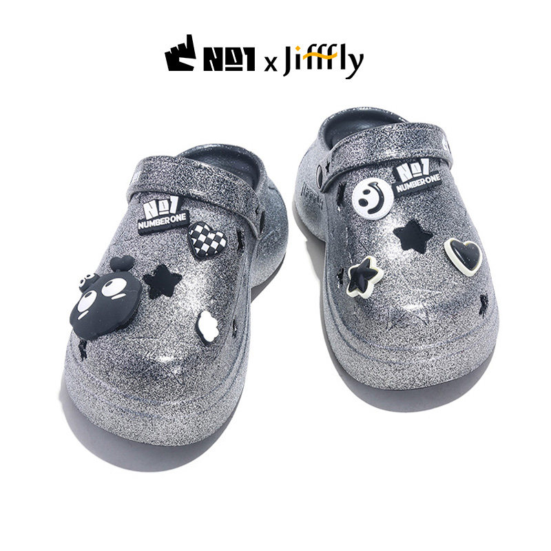 Jifffly 2026 new designer star hole shoes for women and men thick soled outdoor height increasing non slip slippers