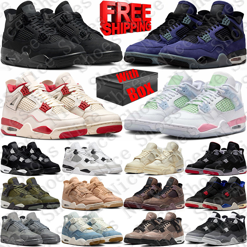 Free Shipping With Box Basketball 4 4s Shoes Designer sneakers black cat trainers Cozy Girl Valentine for mens womens chaussure sneaker chaussures scarpe trainer