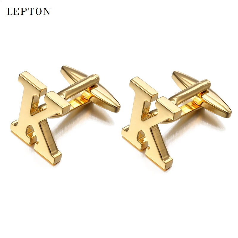 Letter S F J K G Cufflinks For Mens Lepton Gold Silver Color Letters Of An bet H Cuff links French Shirt Cuffs Cufflink 260202