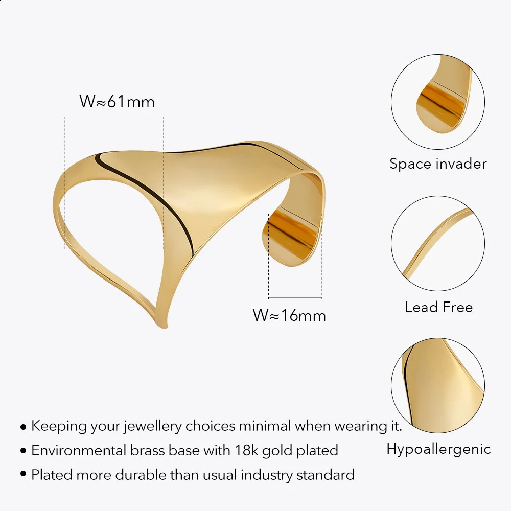 ENFASHION Pulseras Palm Bangle For Women Space Invader Fantasy Gold Color Simple Delicate Bracelet Fashion Jewelry Gift B232331 260204 - view 3