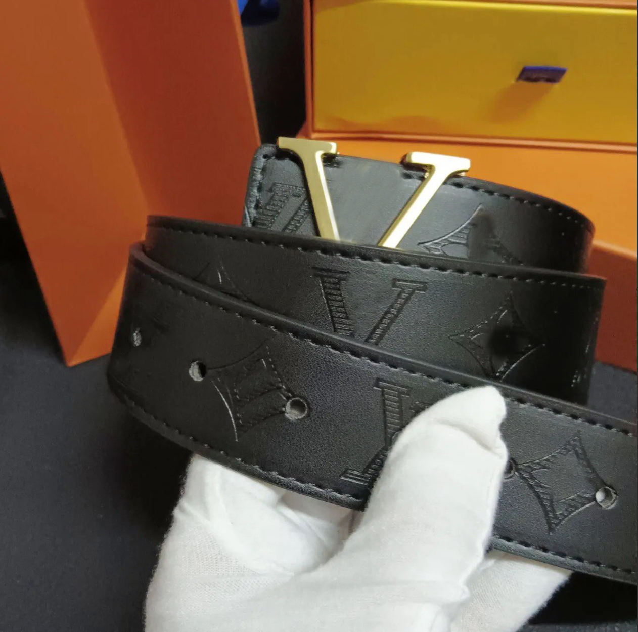 Men Designers Belts Classic fashion casual letter smooth buckle womens mens leather belt width 3.8cm with orange box 15color 105-125 cm AAAA