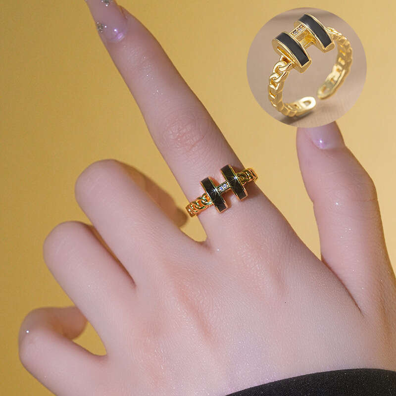 H Ring With Hollow Design High-End Feel Hand Accessory