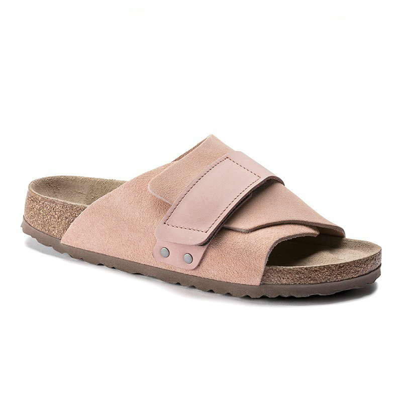 TEEMAZZI High quality non slip Velcro designer sandals cowhide men's and women's cork outdoor casual classic slippers