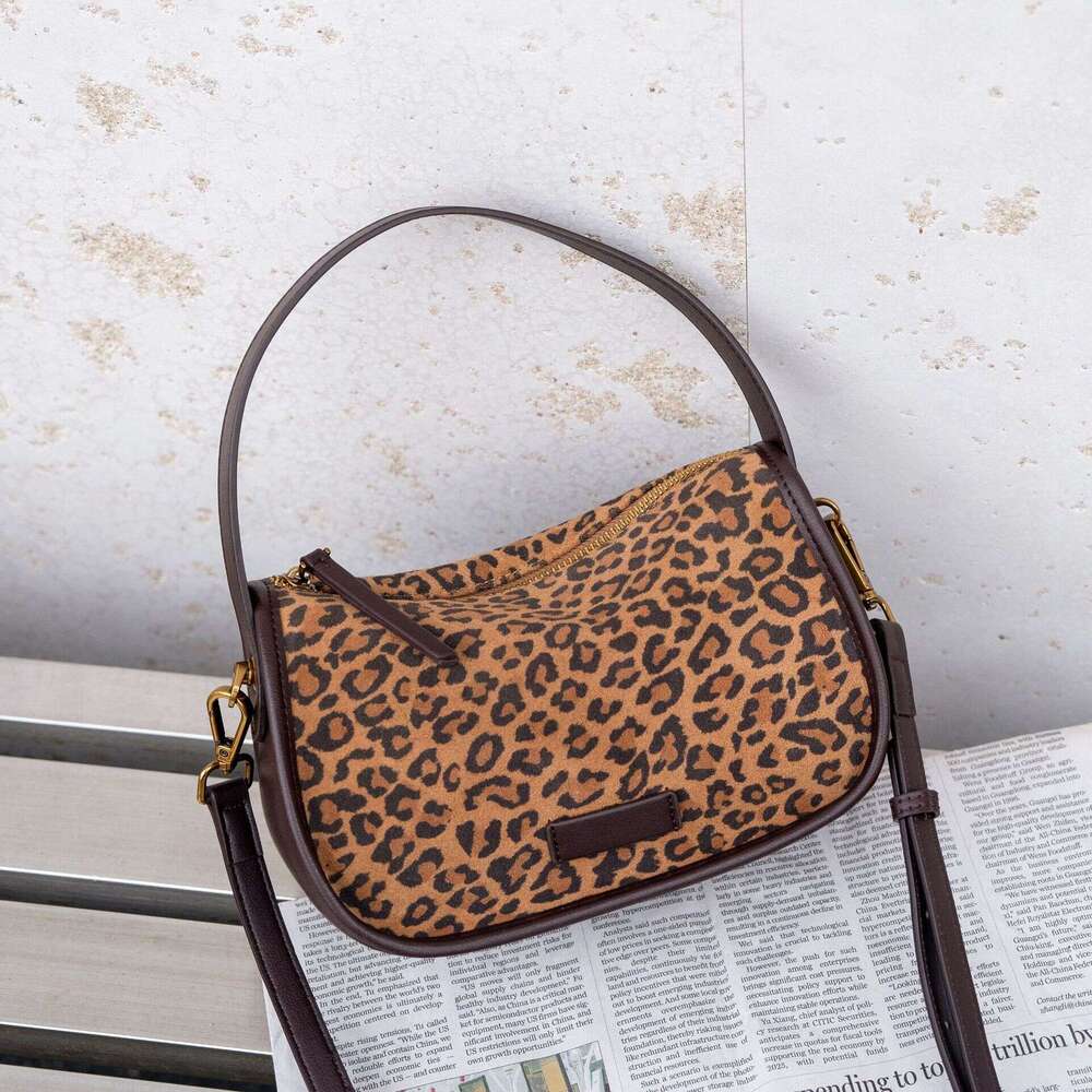 Luxury Shoulder Bags Totes Hobo Top Layer Cowhide Suede Women S Elegant Leopard Print High End Niche Bag Trendy Fashion Single Crossbody Soft Leather 