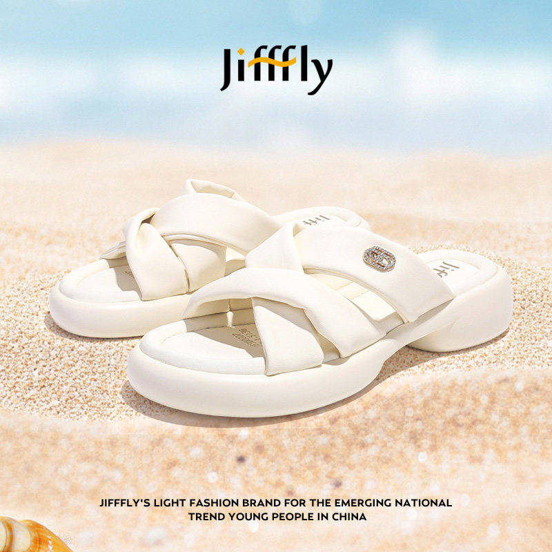 Jifffly 2026 Summer New Thick Bottom Non slip Designer Slippers for Women Indoor and Outdoor Lightweight Fashion Trendy Sandals