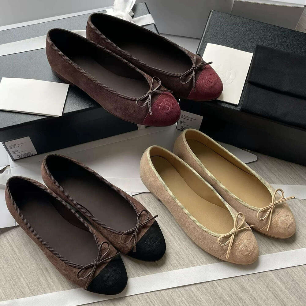 designer CC shoes Paris Brand ballerina Ballet Flats shoesWomen Quilted Genuine Leather Slip on Ballerina Luxury Round Toe Ladies Dress Shoes HJ2G Slingbacks